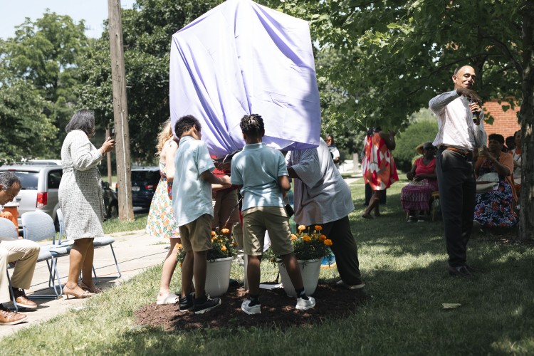 The unveiling of the John Jordan historical marker